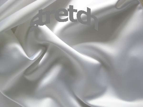 Stretch Satin Meterware weiß